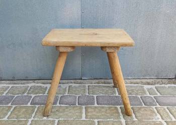 Stary drewniany stołek zydelek ryczka | RUSTYKALNY | LOFT | VINTAGE