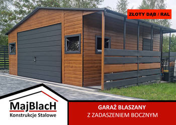 Ogrodowy Garaż Blaszany|Schowek Ogrodowy |Wiatka Złoty Dąb  -Maj-Blach