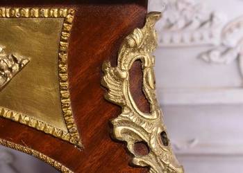 Drewniany Stolik Francuski - Stół Biurowy Ludwikowski - Prostokątny Ozdoba