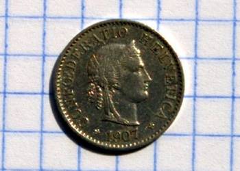 5 RAPPÓW ( 5 CENTYMÓW ) 1907 ROK - SZWAJCARIA
