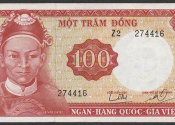 WIETNAM POŁUDNIOWY 100 DONG 1966 - STAN BANKOWY UNC -