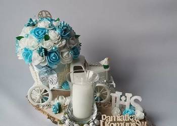 Komunia Święta Pamiątki – Samochód Na Drewnie Ze Świecznikiem