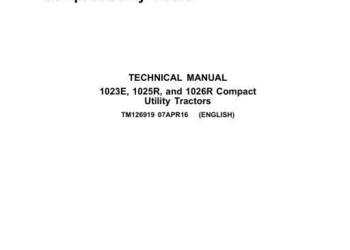 John Deere 1023E 1025R 1026R instrukcja napraw PL