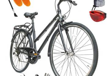 Rower Damski Trekkingowy 28 SHIMANO Bagażnik Błotniki Światła Stopka