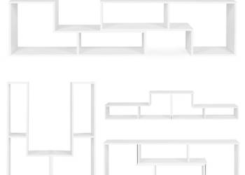 Nowoczesny regał modułowy geometryczny szafka na książki 4 półki ModernHome