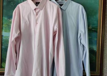 3XL dwie koszule satyna bawełna casual slim fit regular