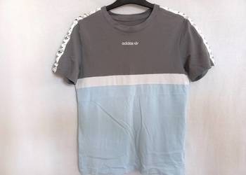 t-shirt Adidas paski r. S/M bawełna Unisex stan bdb-