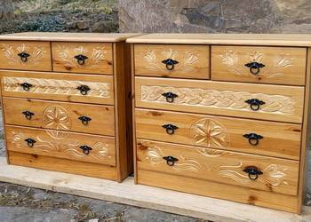 Komoda góralska drewniana z drewna lite drewno