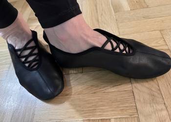 Balerinki czarne damskie 37 Massimo Dutti skóra naturalna z plecionką