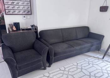 Zestaw Kanapa z funkcja spania i pojemnikem plus krzeslo Gepade, niemcy