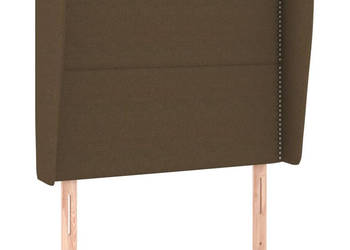 Zagłówek uszak ciemnobrązowy 103x23x118/128 cm tkanina WM-3117809