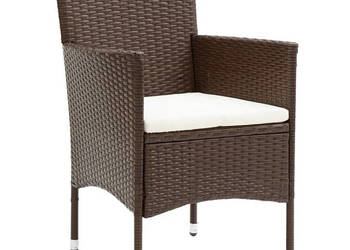 5-cz. zestaw mebli bistro rattan PE i szkło hartowane brązowy WM-3095906