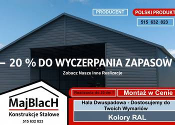 Otwarty Garaż Blaszany Grafit |Wiata|Hala bez bram|Magazyn – Maj-Blach