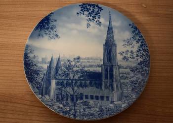 Katedra w Ulm Ulmer Munster - kobaltowy talerz ozdobny - Seltmann