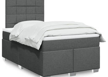 Łóżko kontynentalne z materacem ciemnoszare tkanina 120x190cm WM-3290428