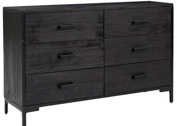 Szafka czarna 110x35x70 cm lite drewno sosnowe WM-349922