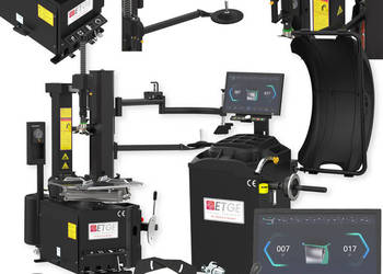 Zestaw Maszyn Montażownica 530L BLACK Runflat Wyważarka 908 BLACK LCD LASER