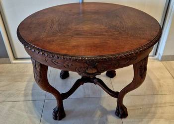 Stary zabytkowy stół ława lwie łapy