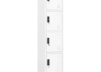 Szafka zamykana na klucz biała 38x45x180 cm stalowa WM-339784