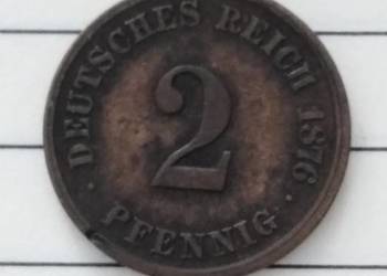 Moneta 2 pfenigi 1876 C Cesarstwo Niemieckie