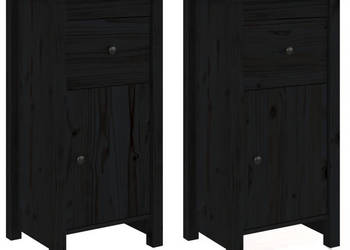 Szafki 2 szt. czarne 40x35x80 cm lite drewno sosnowe WM-813763