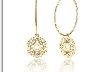 Kolczyki srebrne, pozłacane 24 karatowym złotem