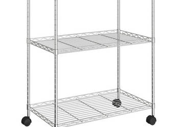3-poziomowy regał na kółkach 60x35x81 cm chromowany 150 kg WM-324625