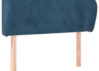Zagłówek uszak ciemnoniebieski 93x23x78/88 cm aksamitny WM-3117044