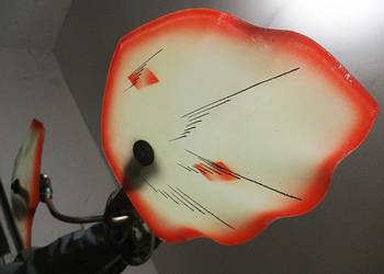 Żyrandol Chrom Szklane Klosze Liście lata 60 PRL