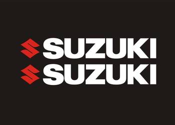 SUZUKI 40x6cm białe naklejki tuningowe na motocykl samochód