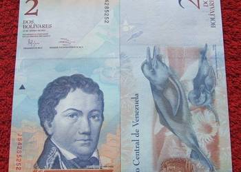 WENEZUELA 2 Bolivary DELFIN Kolekcjonerski Banknot 1 szt UNC