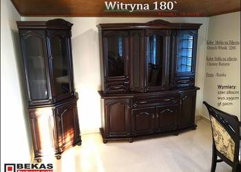Stylowa Witryna 180` Ramka Bez Szprosów Orzech Włoski Bekas
