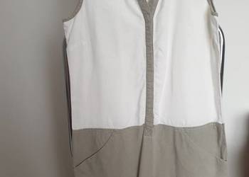 Sukienka letnia szmizjerka M krem khaki len + wiskoza NEXT