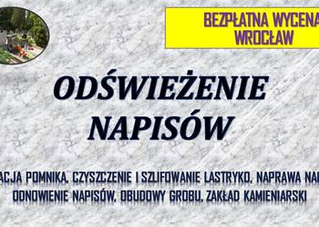 Malowanie liter, poprawianie napisów na nagrobku  grobie, Wrocław, cena