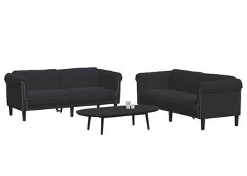 2-cz komplet wypoczynkowy czarny aksamitny WM-3209224