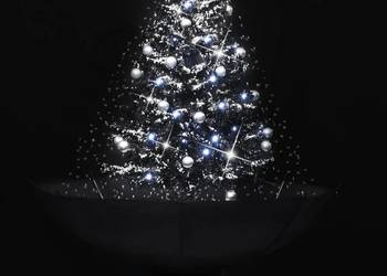 vidaXL Choinka sypiąca śniegiem, podstawa parasolowa, czarna（SKU:289931）