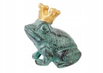 Żabi król figura żeliwna Żaba z koroną figura ogrodowa Żabi król figura żeliwna Żaba z koroną figura ogrodowa