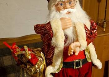 Duży Mikołaj z Pozytywką – 70 cm – Przepiękna ozdoba świąteczna