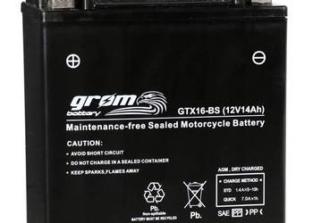 Akumulator motocyklowy GROM GTX16-BS YTX16-BS 12V 14Ah 230A