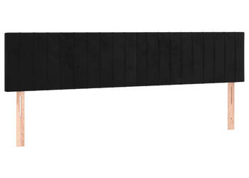 Zagłówek do łóżka z LED czarny 180x5x78/88 cm aksamit WM-3121912