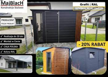 Ładny Schowek Narzędziowy z dużą szybą/Magazyn/ Drewutnia  – Maj-Blach