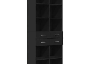 Wysoka szafka czarna 70x425x185 cm materiał drewnopochodny WM-3281463