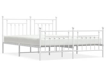 Łóżko Metalowe Białe Rama Łóżka Ze Stelażem Biała 183x213 cm WM-353609