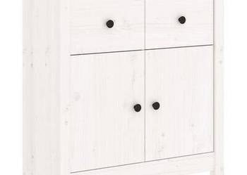 vidaXL Szafka, biała, 70x35x80 cm, lite drewno sosnowe(sku813750)