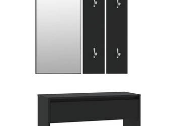 Zestaw mebli do przedpokoju czarny materiał drewnopochodny WM-833512