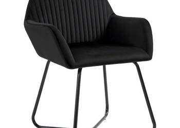 Krzesła stołowe 2 szt. czarne obite aksamitem WM-249805