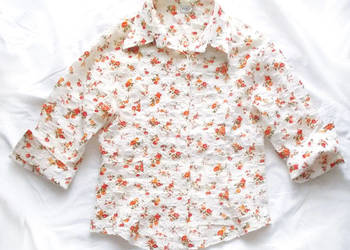 boho bluzka z kory, bluzka w kwiatki, bluzka na lato, bluzka na wiosnę xl