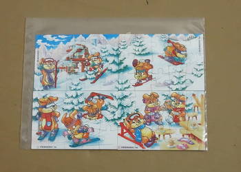 Unikat! Komplet Puzzle Kinder Niespodzianka 1996 - Hanny Bunny Ski Hasen