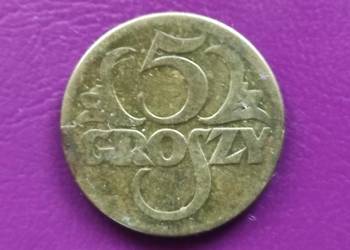 Moneta przedwojenna II RP - 5 groszy 1923 - Oryginał !