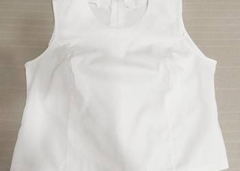 Bluzka biała, top bawełna z jedwabiem, letnia, rozmiar XL, bez rękawów